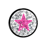 00G Pink Star Ferido Crystal Acrylic Screw Fit Tunnel