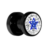 2G Blue Star Ferido Crystal Acrylic Screw Fit Tunnel