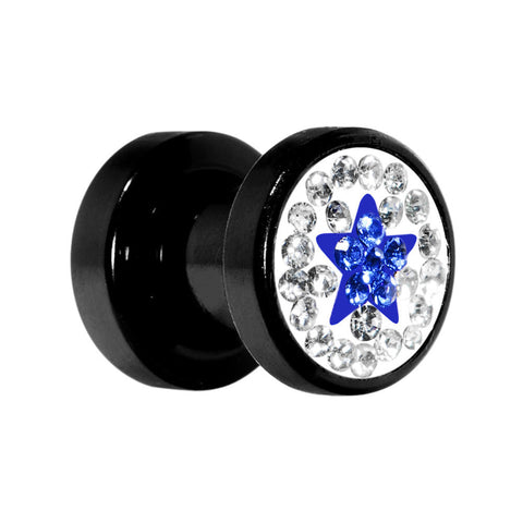 2G Blue Star Ferido Crystal Acrylic Screw Fit Tunnel