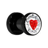 4G Red Heart Ferido Crystal Acrylic Screw Fit Tunnel