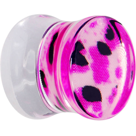 1/2 Pink Leopard Acrylic Saddle Plug