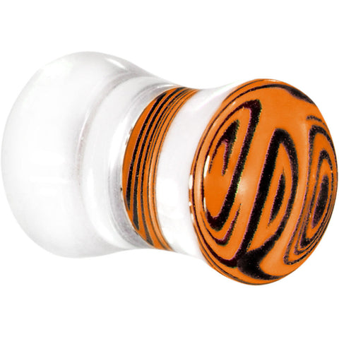 2G Tangerine Zebra Acrylic Saddle Plug