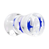 4G Stellar Blue Star Inlay Acrylic Saddle Plug