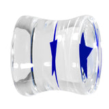 1/2 Stellar Blue Star Inlay Acrylic Saddle Plug