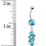 Aqua CZ Glamorous Drop Belly Ring