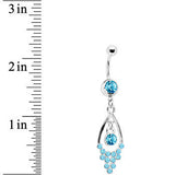 Aqua Gem Bold Glam Chandelier Belly Ring