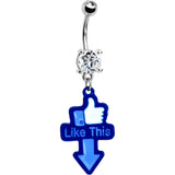 Blue Hand Thumbs Up Belly Ring