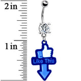 Blue Hand Thumbs Up Belly Ring