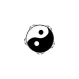 Black White Yin Yang Gem Fake Taper Ear Plug
