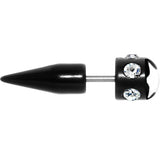 Black White Star Gem Fake Taper Ear Plug