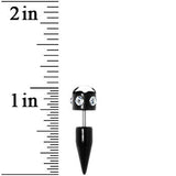 Black White Star Gem Fake Taper Ear Plug