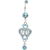 Aqua Gem Affair of the Heart Belly Ring