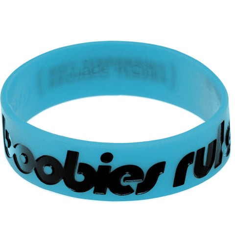 Blue Black Boobies Rule Awareness for Breast Cancer Bracelet