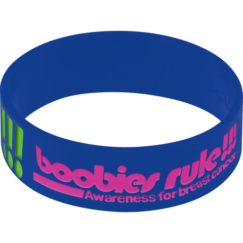 Blue Green Boobies Rock Awareness for Breast Cancer Bracelet