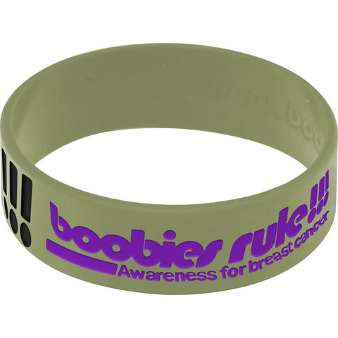 Army Green Black Boobies Rock Breast Cancer Bracelet