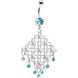 Aqua Diamond Cascade Chandelier Belly Ring