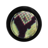 6G Green Snake Skin Acrylic Taper