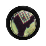 2G Green Snake Skin Acrylic Taper