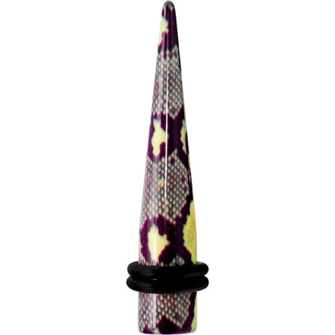 0G Green Snake Skin Acrylic Taper