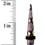 0G Green Snake Skin Acrylic Taper