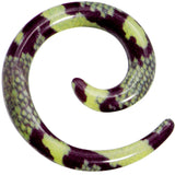 8G Green Snake Skin Acrylic Spiral Taper