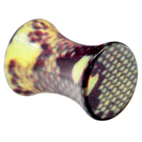 4G Green Snake Skin Acrylic Saddle Plug