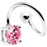 14G 7/16 Pink Gem Passion Spiral Twister Belly Ring