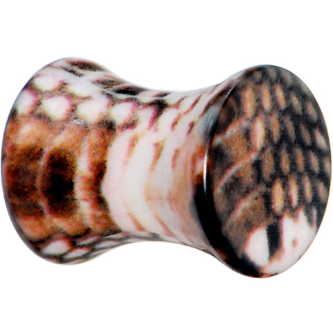 2G Blushing Snake Skin Acrylic Saddle Plug