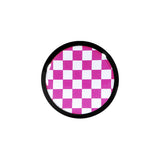 5/8 Black Acrylic Pink and White Checkerboard Saddle Plug