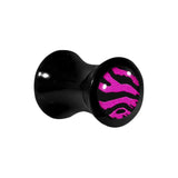 2G Acrylic Pink Black Zebra Saddle Plug
