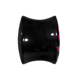 9/16 Acrylic Pink Black Zebra Saddle Plug