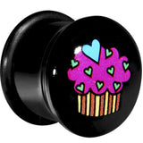 9/16 Acrylic Single Flare Heart Sprinkle Cupcake Plug