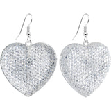 Chic Clear Gem Studded Heart Dangle Earrings