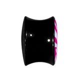 5/8 Acrylic Pink White Zebra Saddle Plug