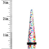 1/2 Acrylic Rainbow Bubblegum Spatter Straight Taper