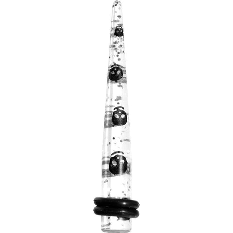 4G Clear Acrylic Glitter Black Skull Confetti Taper