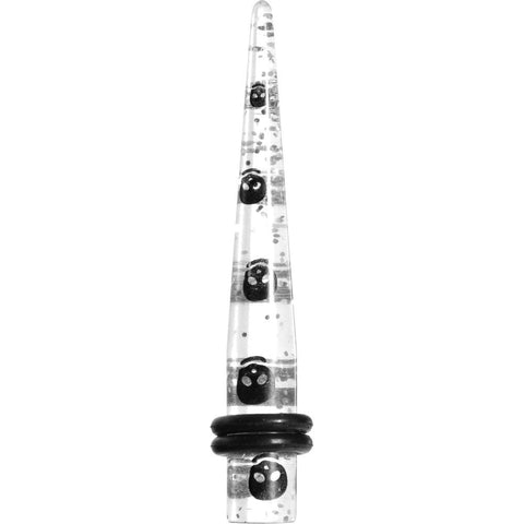 2G Clear Acrylic Glitter Black Skull Confetti Taper