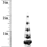 00G Clear Acrylic Glitter Black Skull Confetti Taper