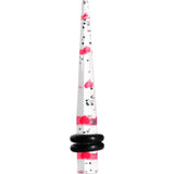 Clear Acrylic Glitter Pink Heart Confetti Taper 8G to 16mm