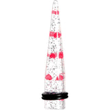 Clear Acrylic Glitter Pink Heart Confetti Taper 8G to 16mm