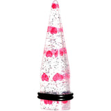Clear Acrylic Glitter Pink Heart Confetti Taper 8G to 16mm