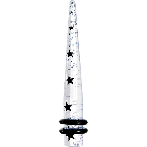 2G Clear Acrylic Glitter Black Star Confetti Taper