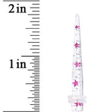 4G Clear Acrylic Glitter Purple Star Confetti Taper