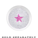 0G Clear Acrylic Glitter Purple Star Confetti Taper