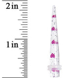 2G Clear Acrylic Glitter Purple Heart Confetti Taper