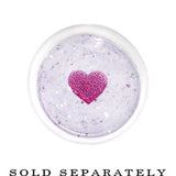 9/16 Clear Acrylic Glitter Purple Heart Confetti Taper