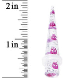 0G Clear Acrylic Glitter Purple Skull Confetti Taper