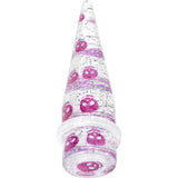 5/8 Clear Acrylic Glitter Purple Skull Confetti Taper