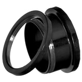 18mm Black Anodized Titanium Red Gem Screw Fit Tunnel