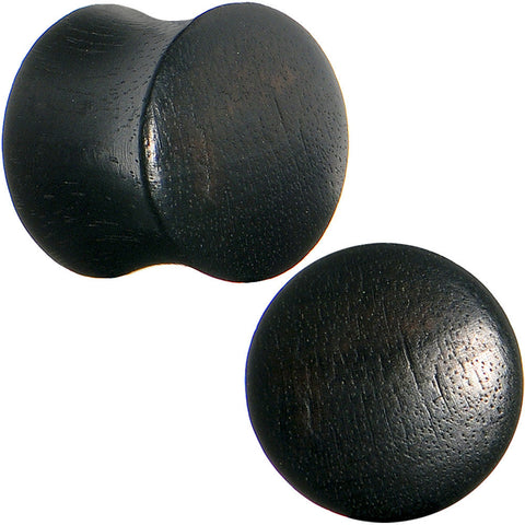 1/2 Solid Organic Black Areng Wood Saddle Plug Set